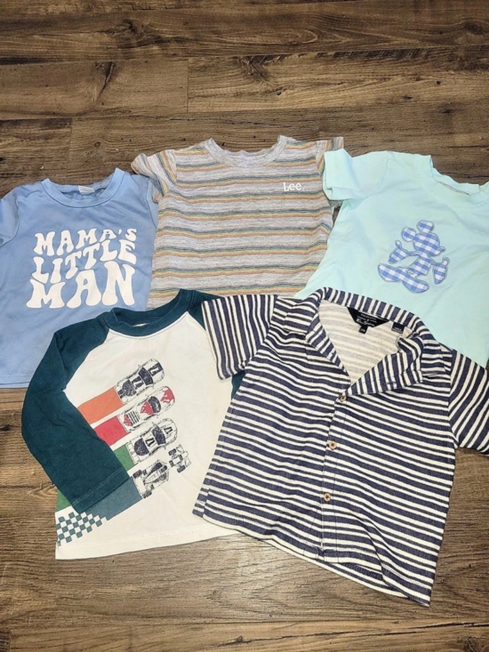 Kids Short Sleeve Top Lot Blue & Gray